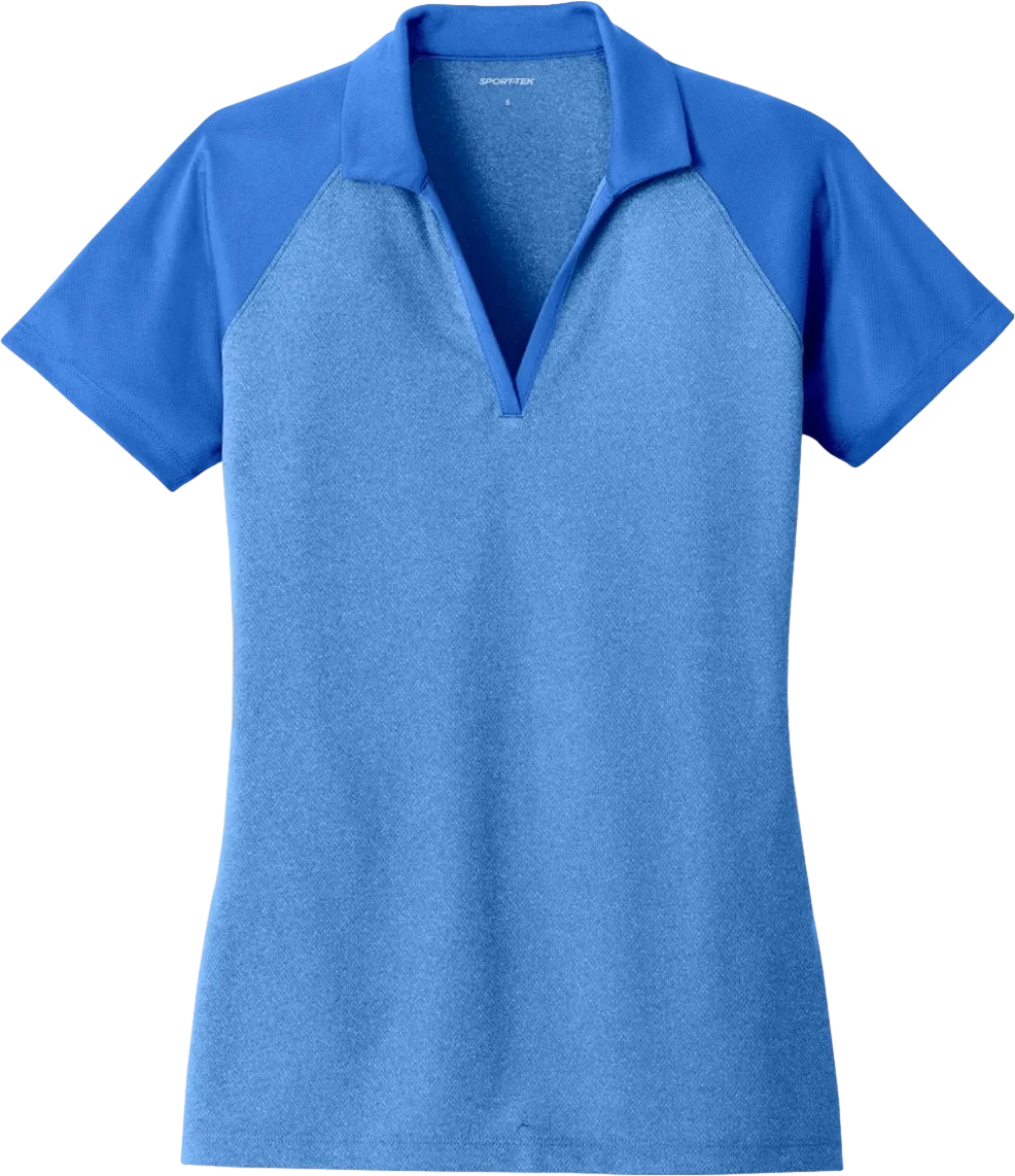 Ladies PosiCharge RacerMesh Raglan Heather Block Polo
