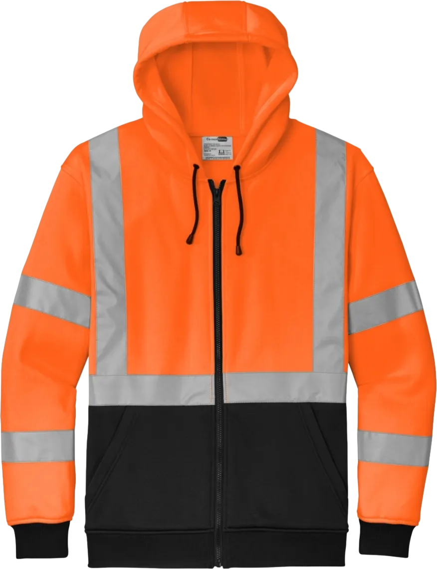 ANSI 107 Class 3 Heavy-Duty Fleece Full-Zip Hoodie