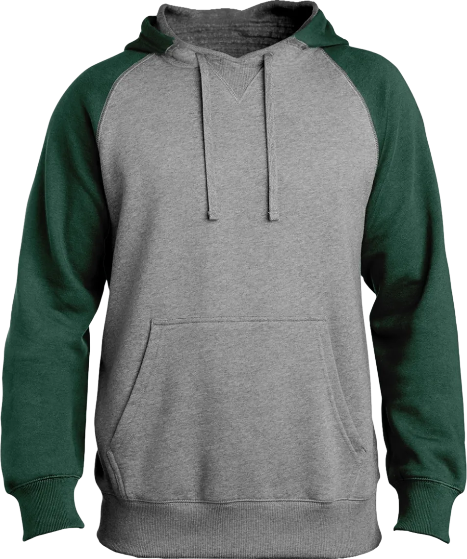 Raglan Colorblock Pullover Hooded Sweatshirt