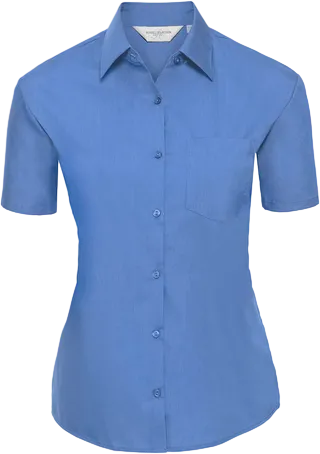 Women's Short Sleeve Polycotton Easycare Poplin Shirt