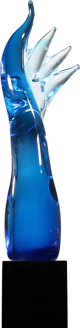 17" Blue Aspire Art Glass