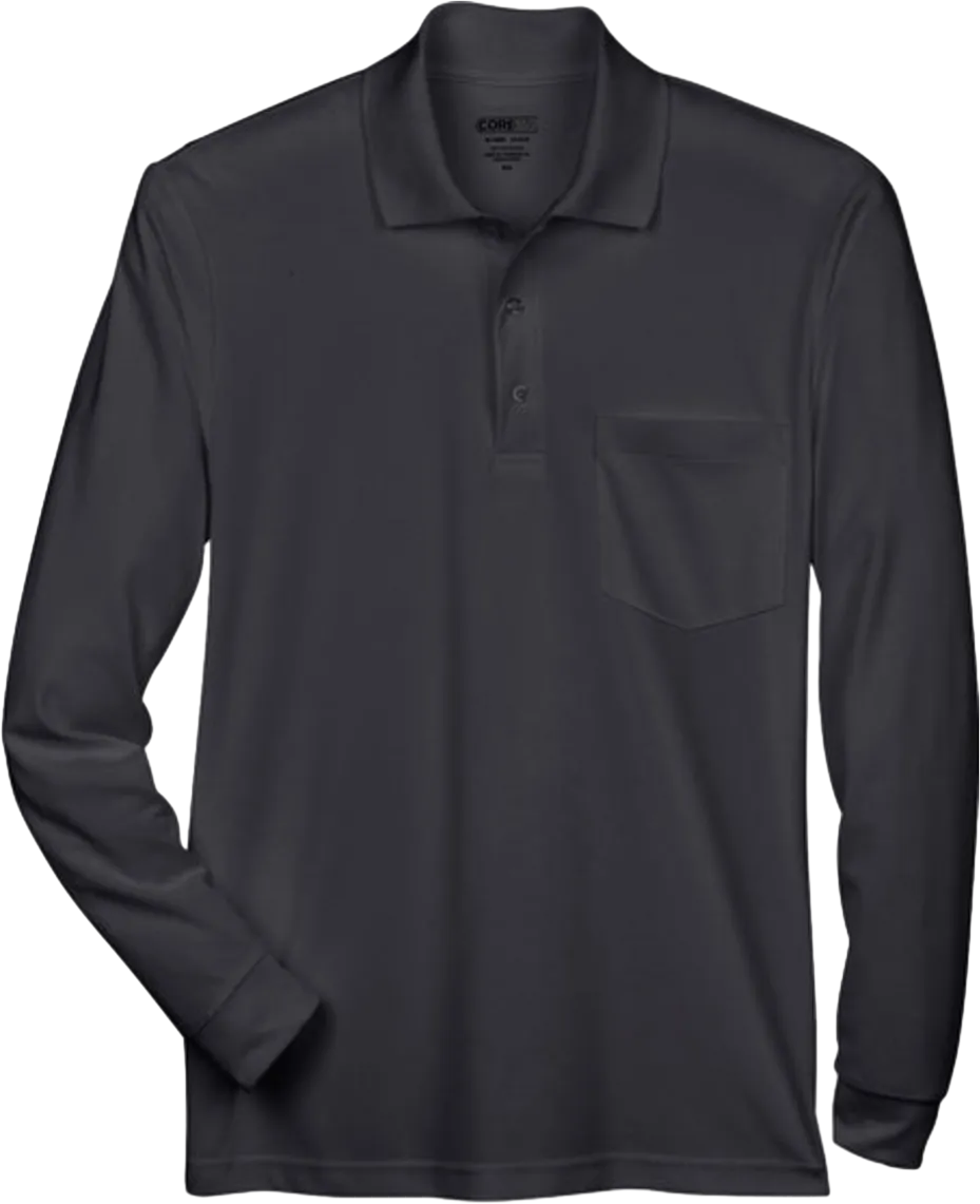 Adult Pinnacle Performance Long-Sleeve Piqué Polo with Pocket