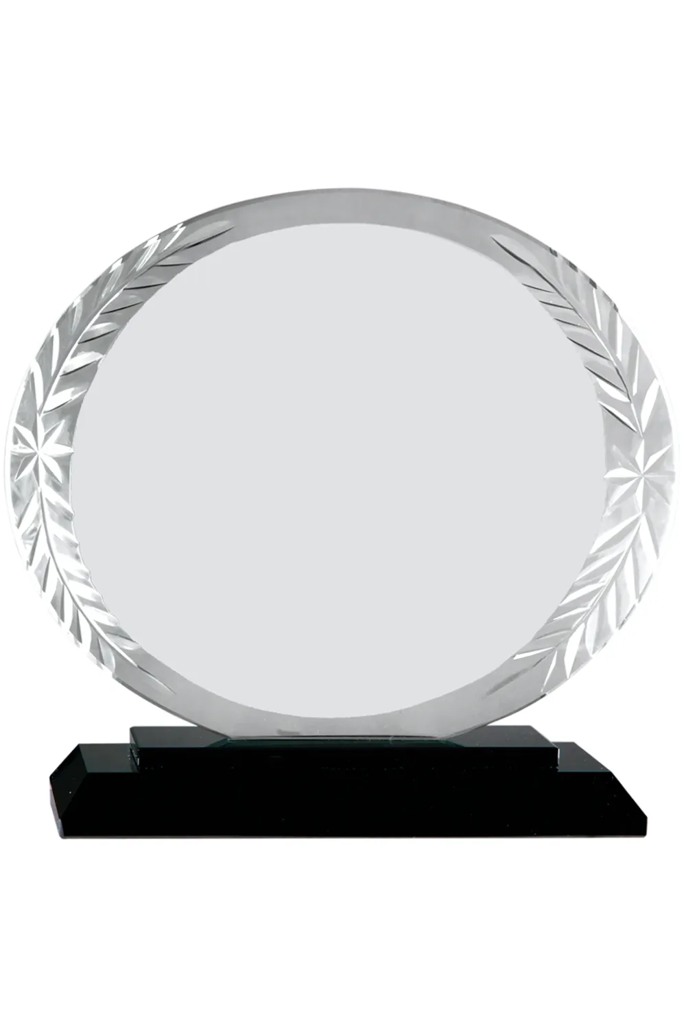 5 3/4" Oval Accent Glass on Black Base