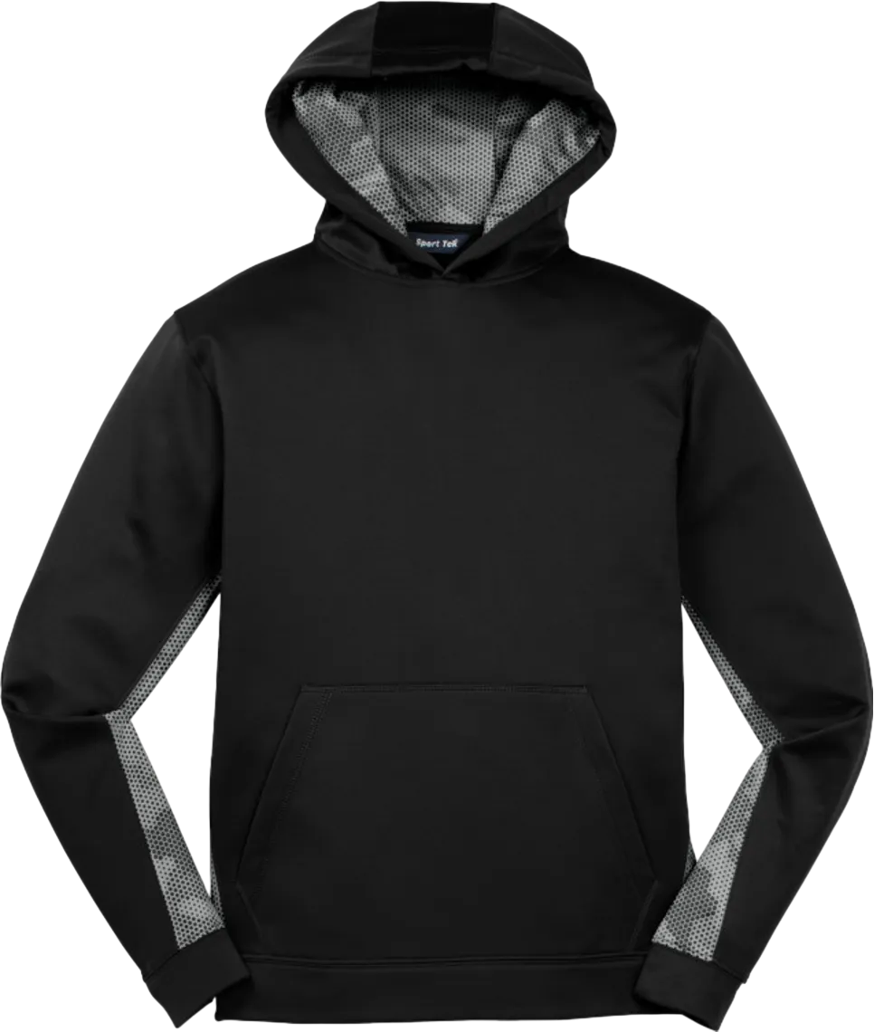 Youth Sport-Wick CamoHex Fleece Colorblock Hooded Pullover