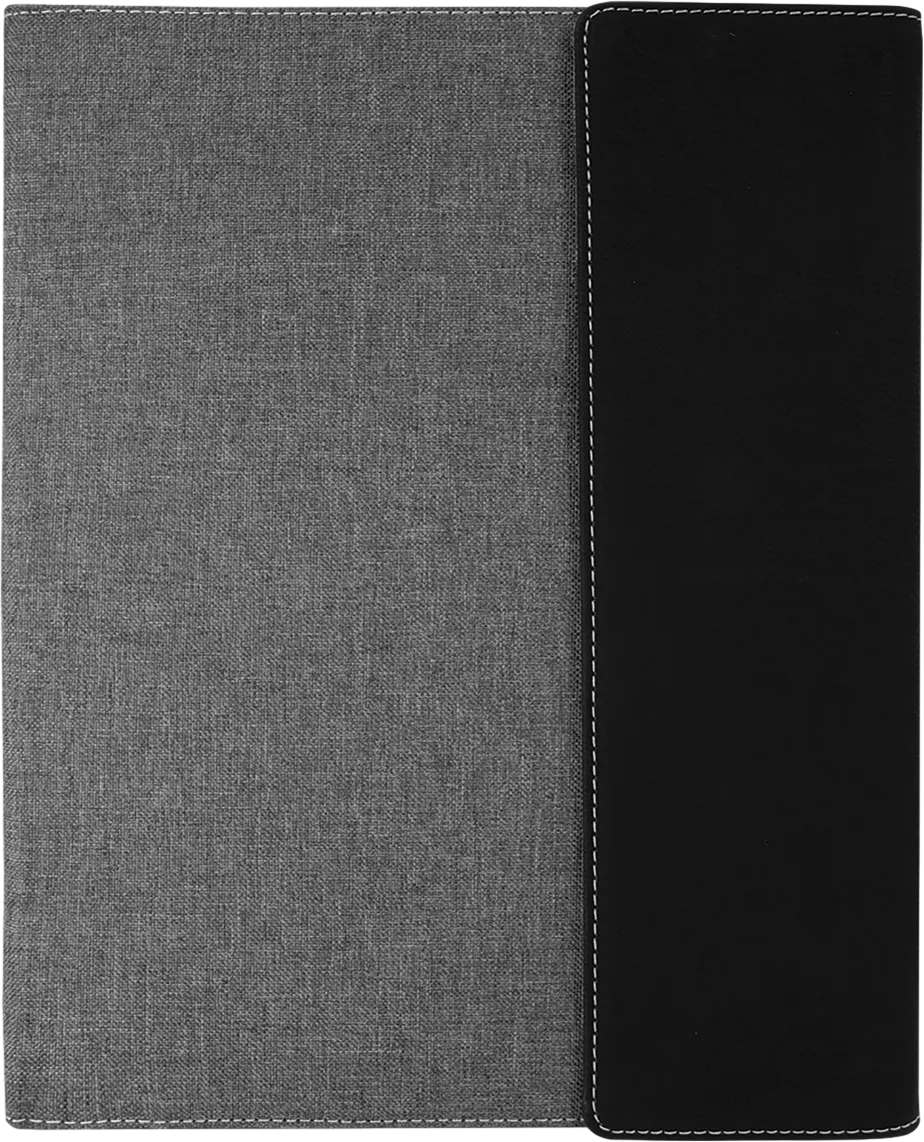 9 1/2 x 12 Laserable Leatherette Canvas Portfolio w / Notepad