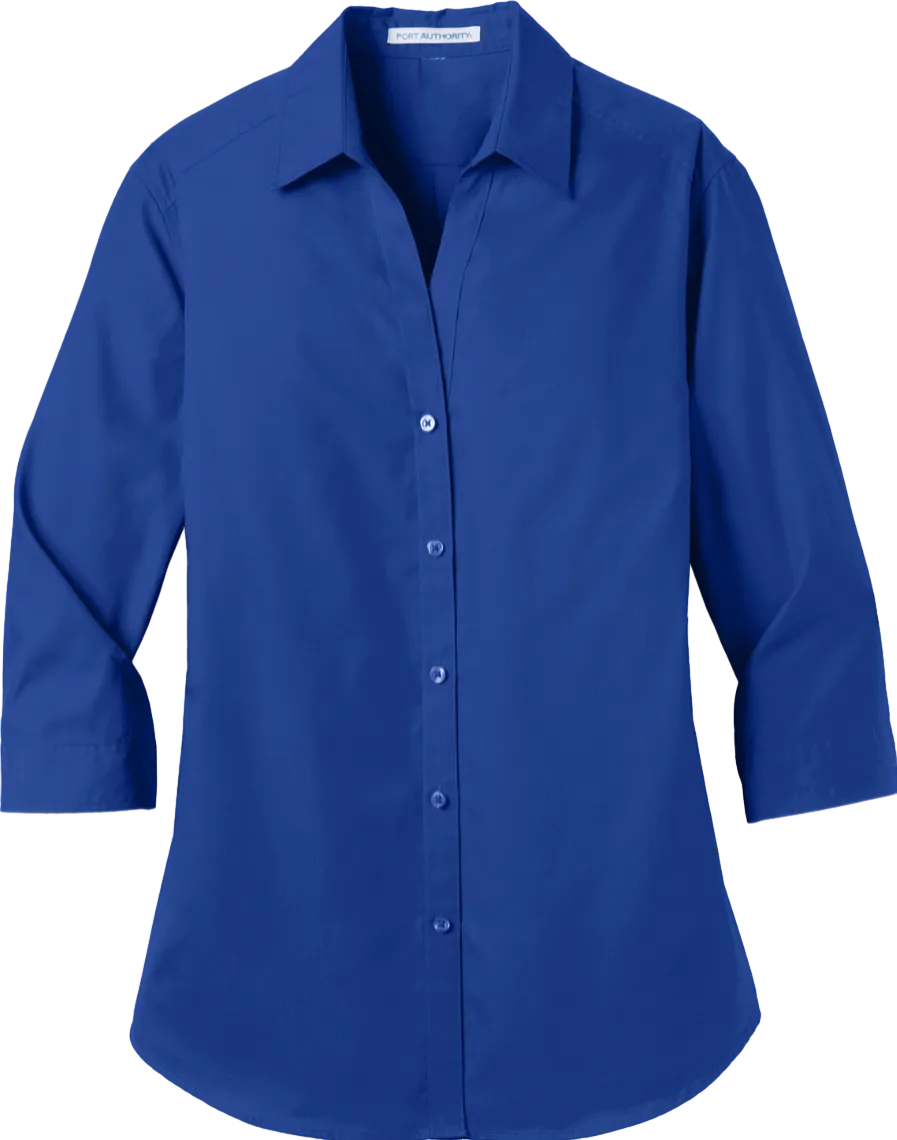 Ladies 3/4-Sleeve Carefree Poplin Shirt