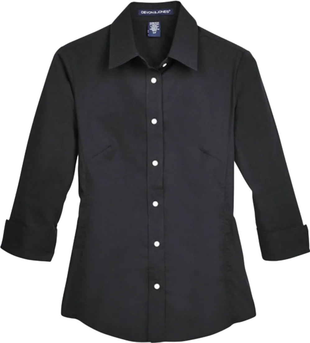 Ladies' Perfect Fit 3/4-Sleeve Stretch Poplin Blouse