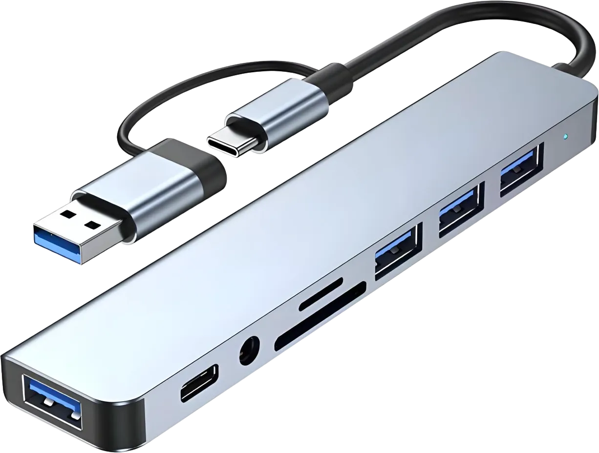 8-in-1 Ultra Slim Multiport Hub