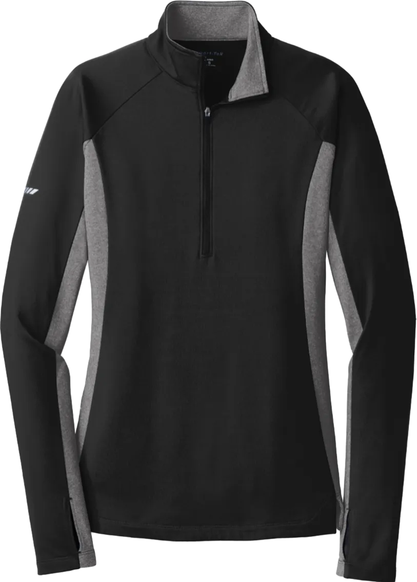 Ladies Sport-Wick Stretch Contrast 1/2-Zip Pullover