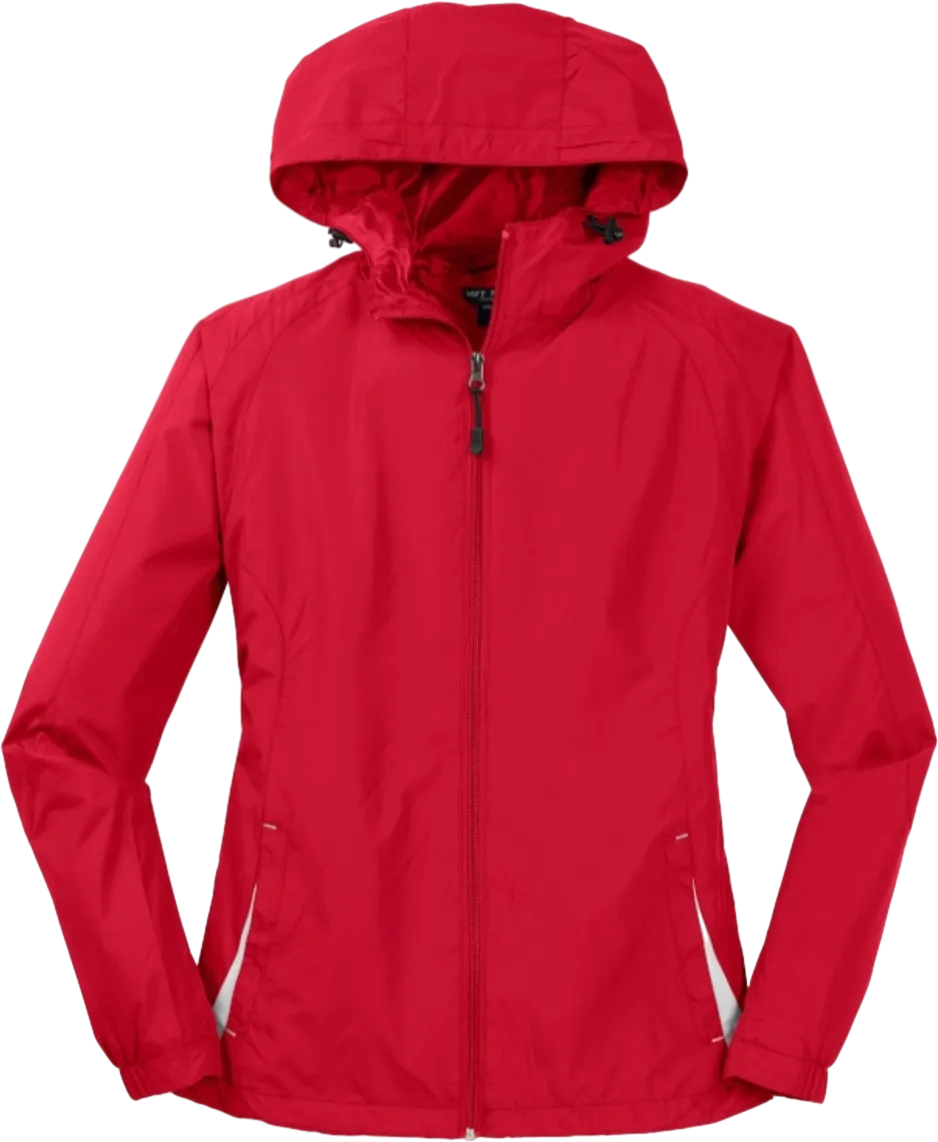Ladies Colorblock Hooded Raglan Jacket