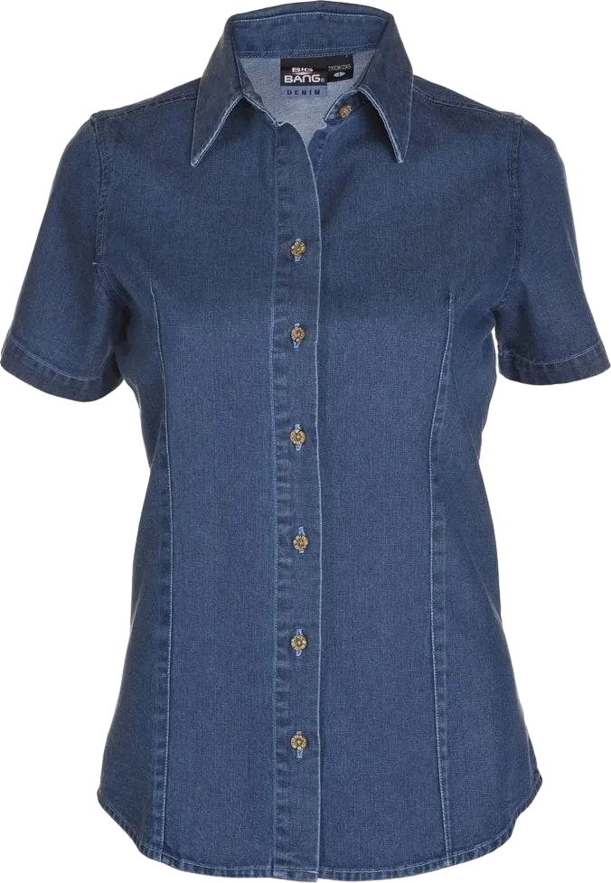 Denim Denim Short Sleeve Women's Short Sleeve Blouse