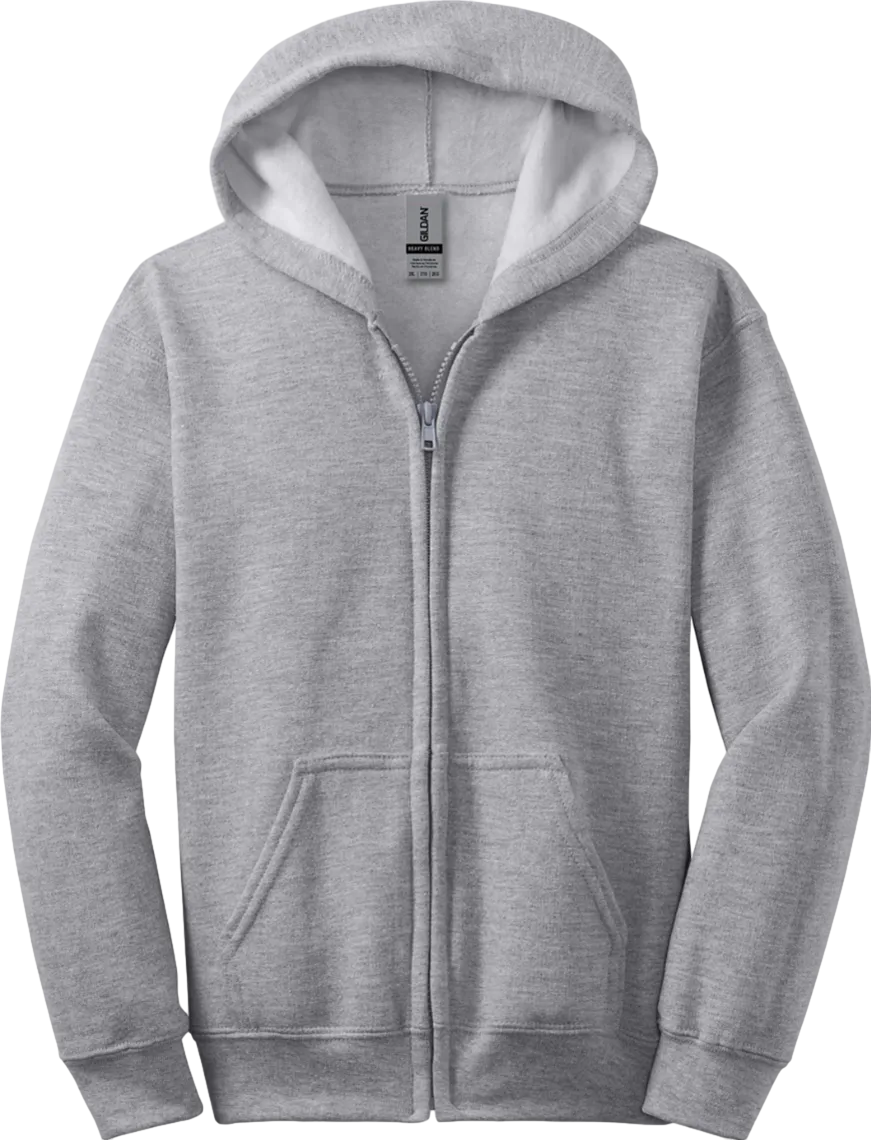 Youth Heavy Blend Full-Zip Hooded Sweatshirt