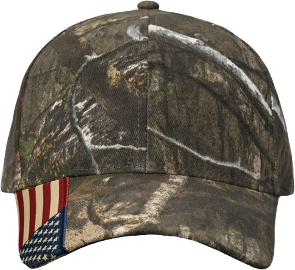 Camo Woven USA Flag Cap