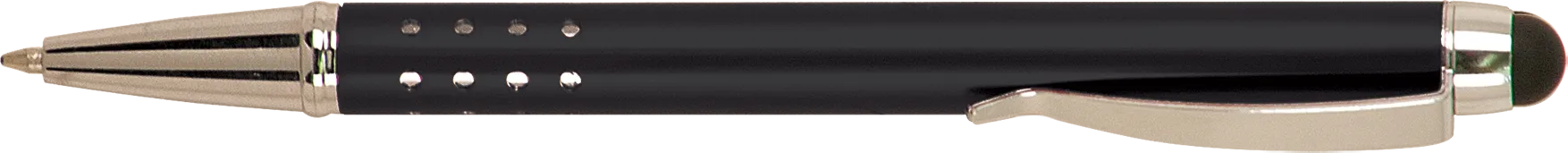 Silver Trim Laserable Pen with Stylus