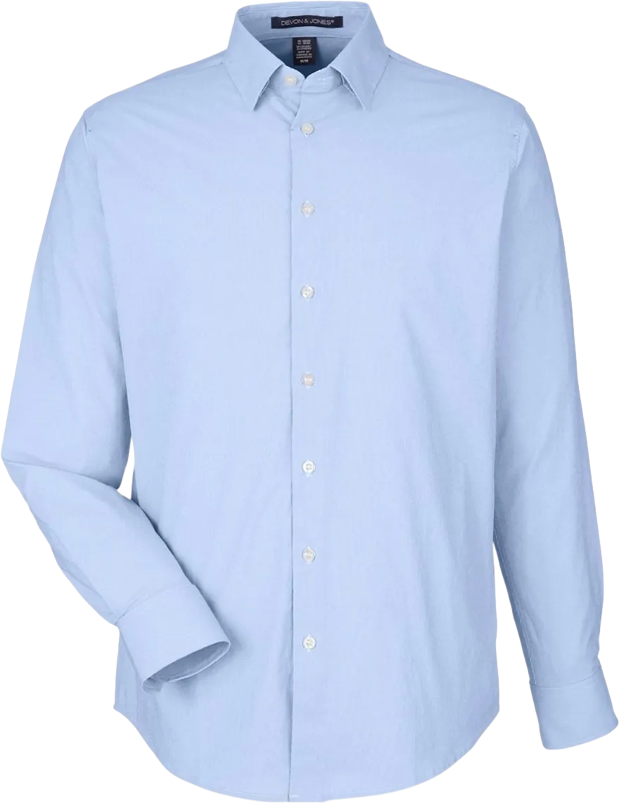 Devon & Jones Men's CrownLux Performance® Microstripe Dress Shirt