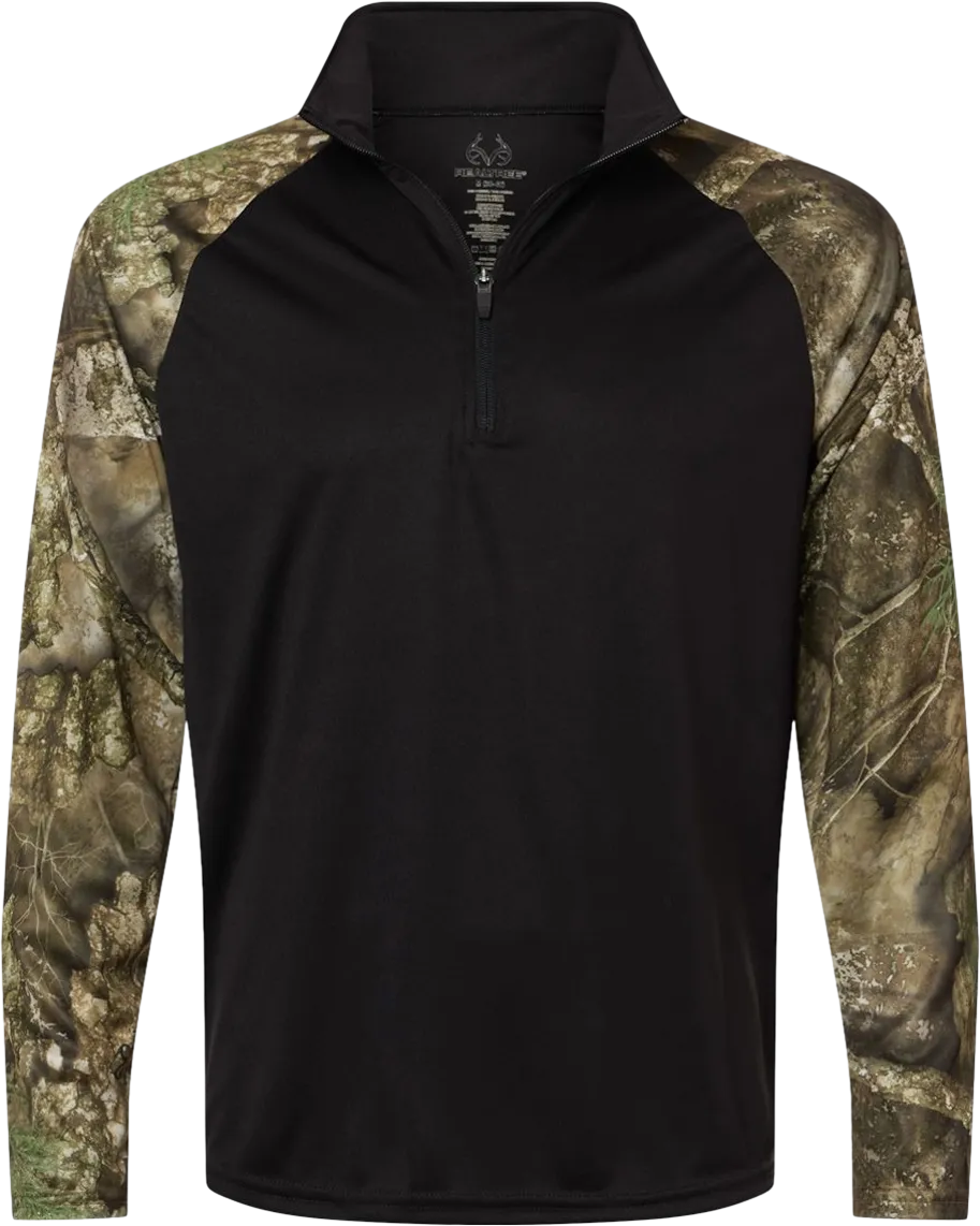 RealTree Unisex Realtree® Performance Colorblocked Quarter-Zip Pullover