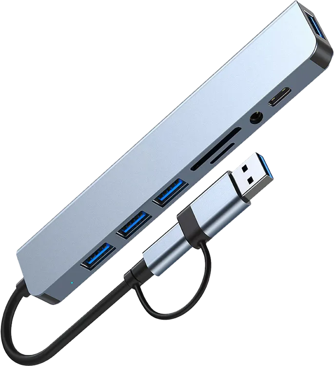 8-in-1 Ultra Slim Multiport Hub