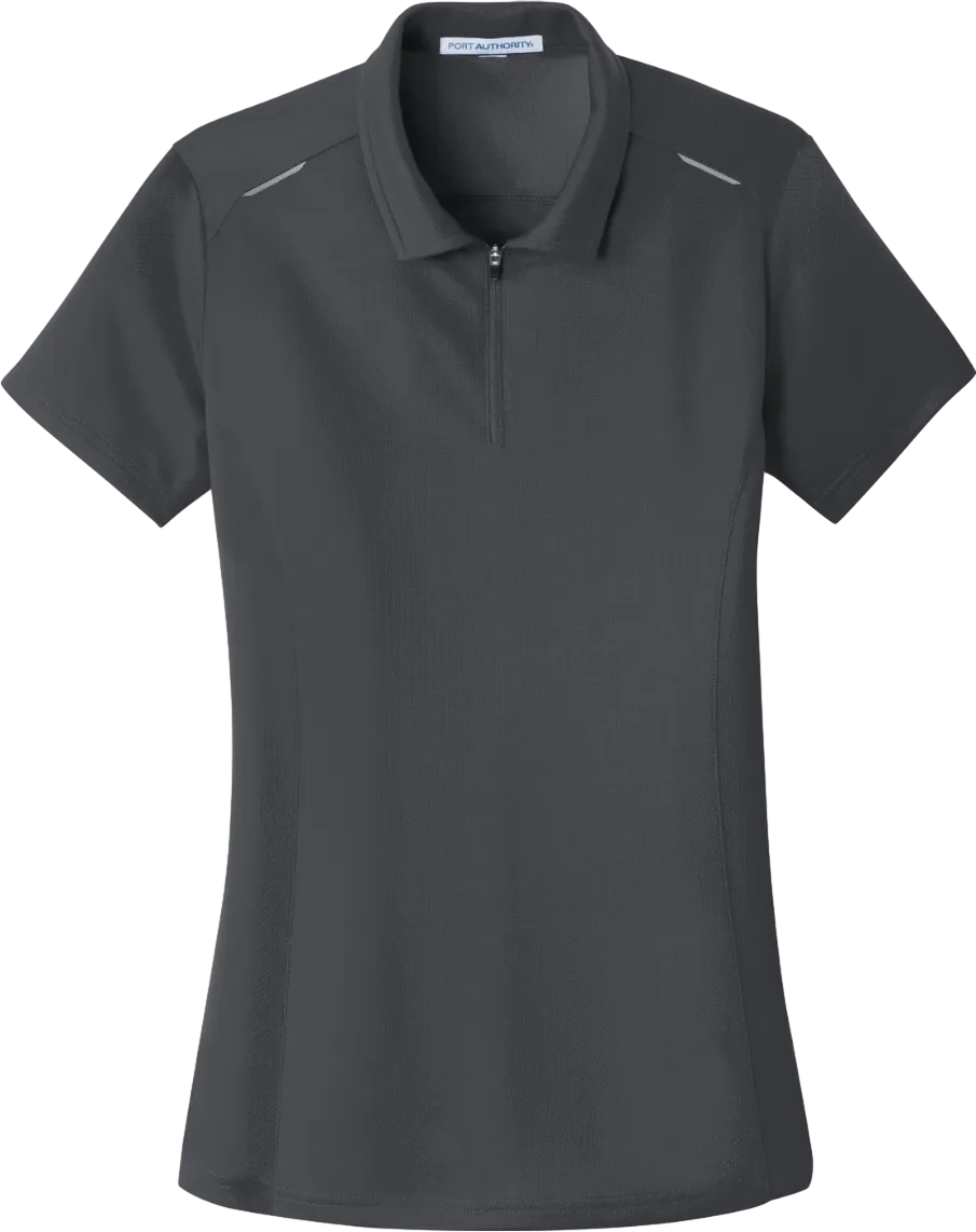 Women's Pinpoint Mesh Zip Polo
