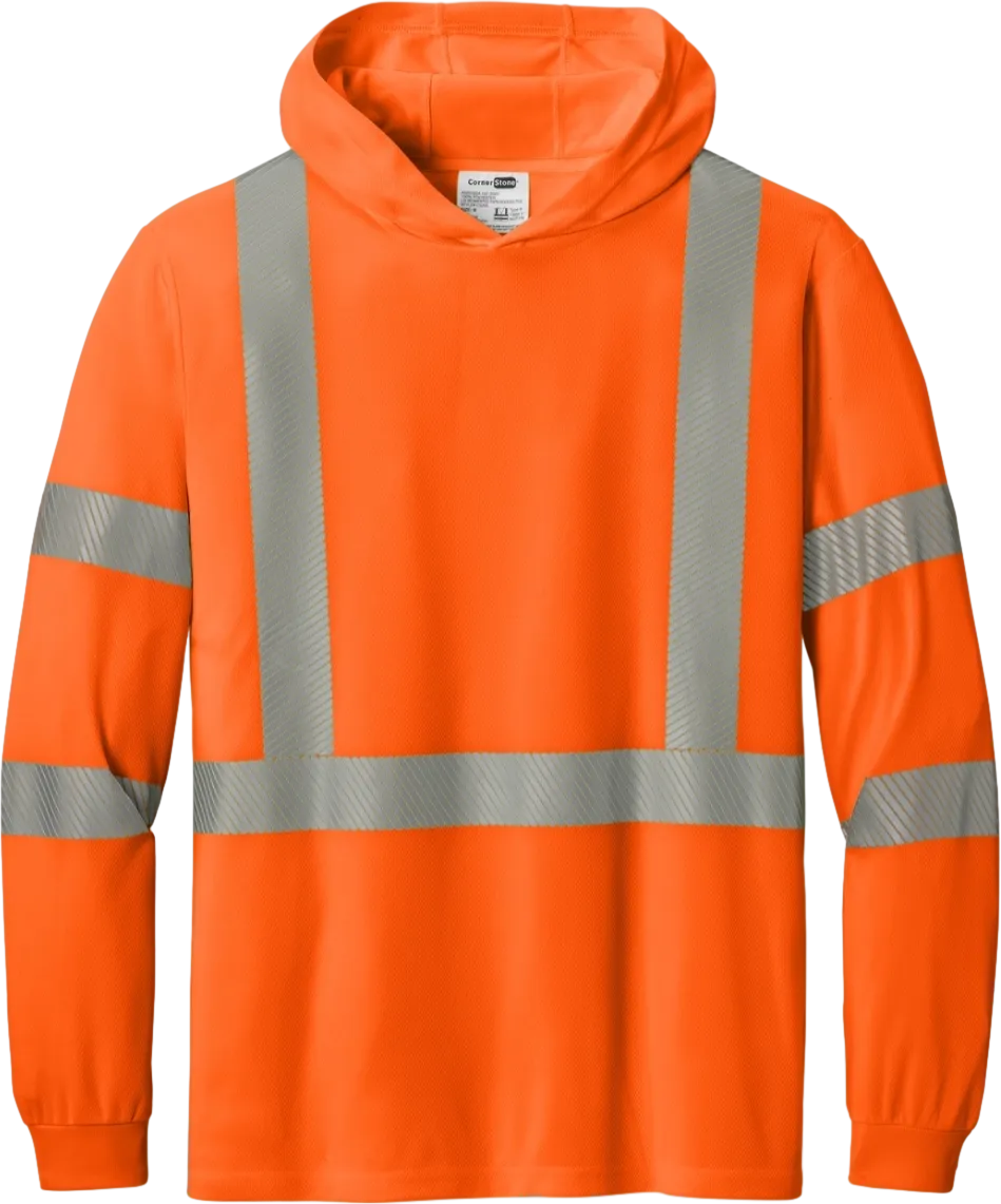 ANSI 107 Class 3 Long Sleeve Segmented Tape Hooded Tee