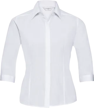 Women's 3/4 Sleeve Polycotton Easycare Fitted Poplin Shirt