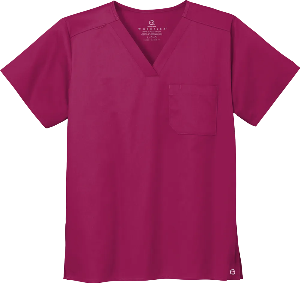 Unisex WorkFlex Chest Pocket V-Neck Top