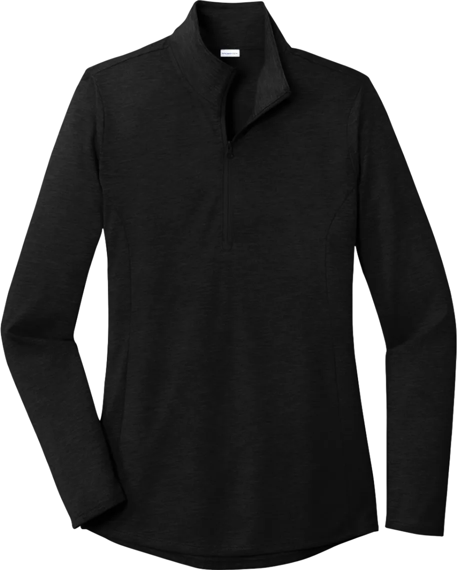 Ladies PosiCharge Tri-Blend Wicking 1/4-Zip Pullover