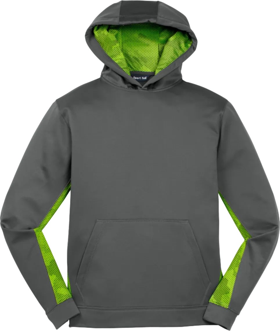 Youth Sport-Wick CamoHex Fleece Colorblock Hooded Pullover