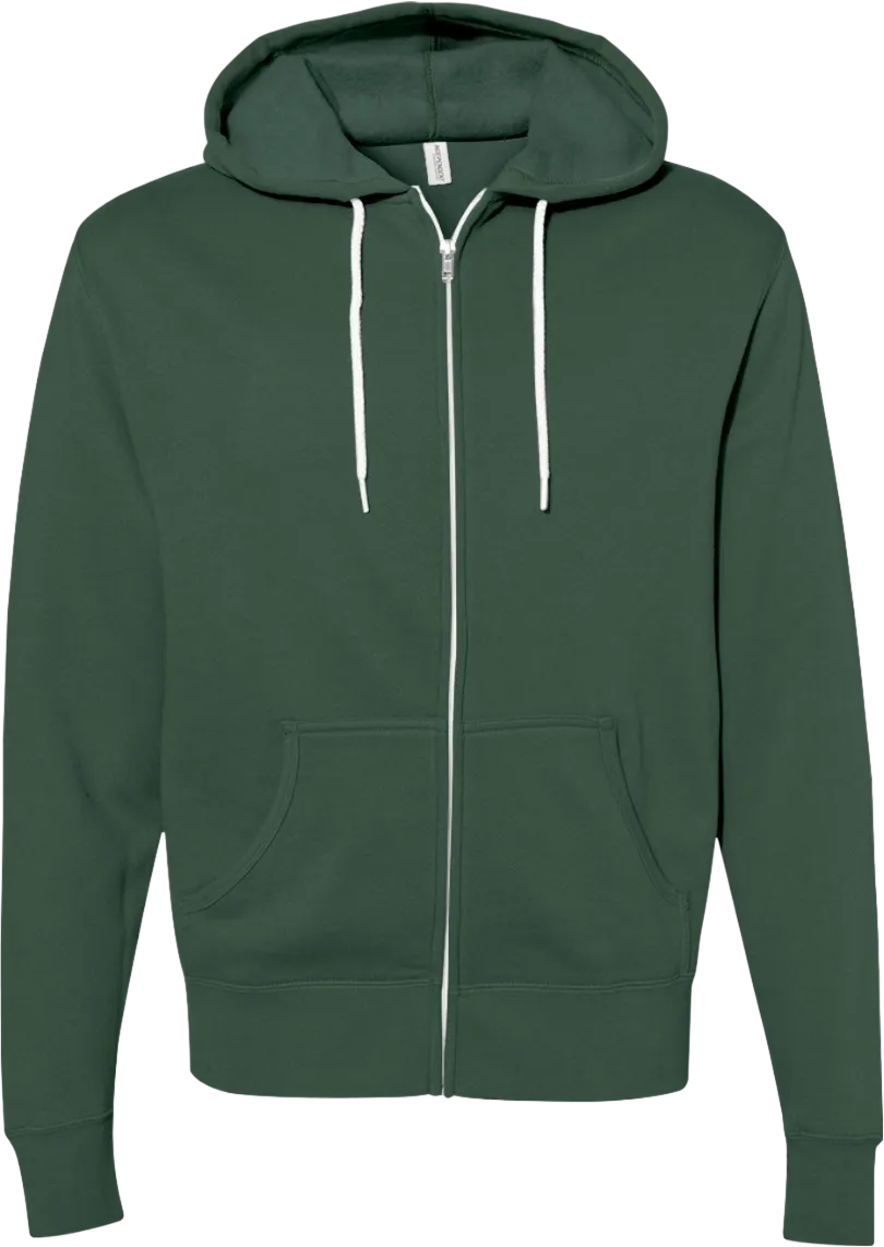 Unisex Lightweight Full-Zip Hooded Sweatshirt