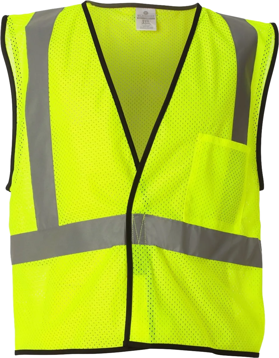 Kishigo Unisex Economy Single Pocket Hook-and-Loop Mesh Vest