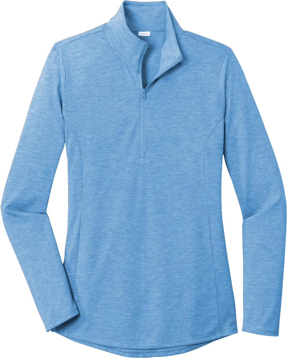 Ladies PosiCharge Tri-Blend Wicking 1/4-Zip Pullover