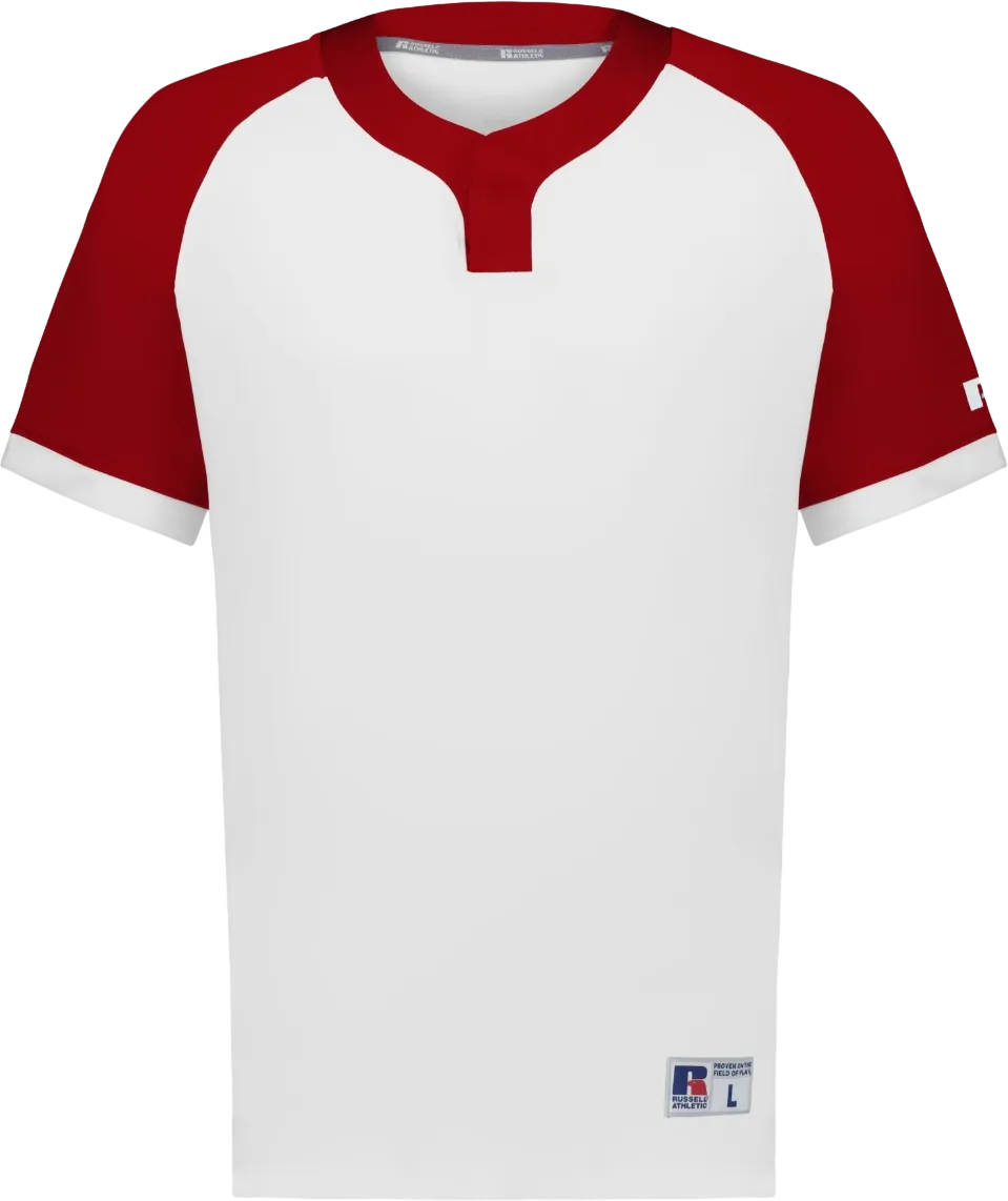 Russell Youth Baseline Covered Placket Baseball Jersey