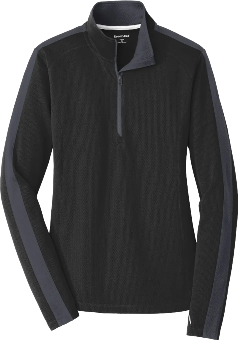 Ladies Sport-Wick Textured Colorblock 1/4-Zip Pullover