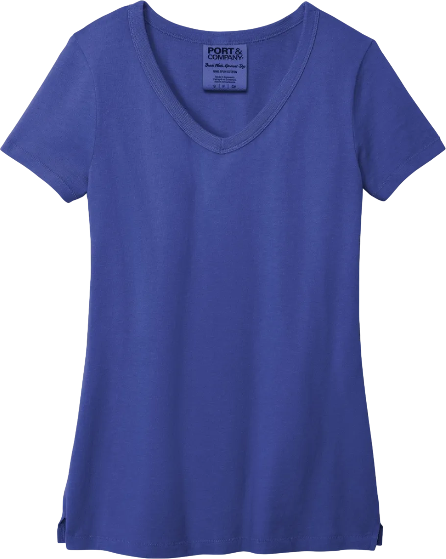 Women's Beach Wash Garment-Dyed V-Neck Tee