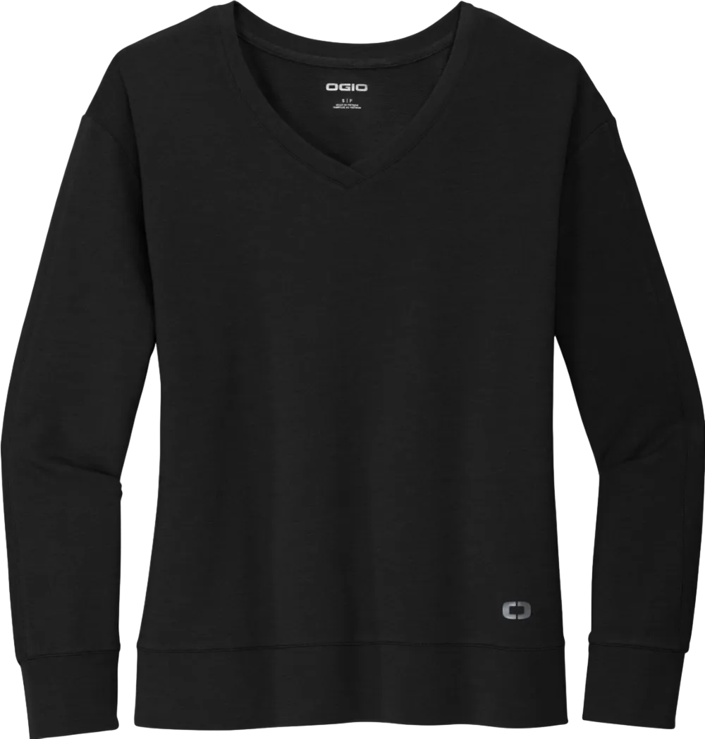 Ladies Luuma Flex Long Sleeve V-Neck