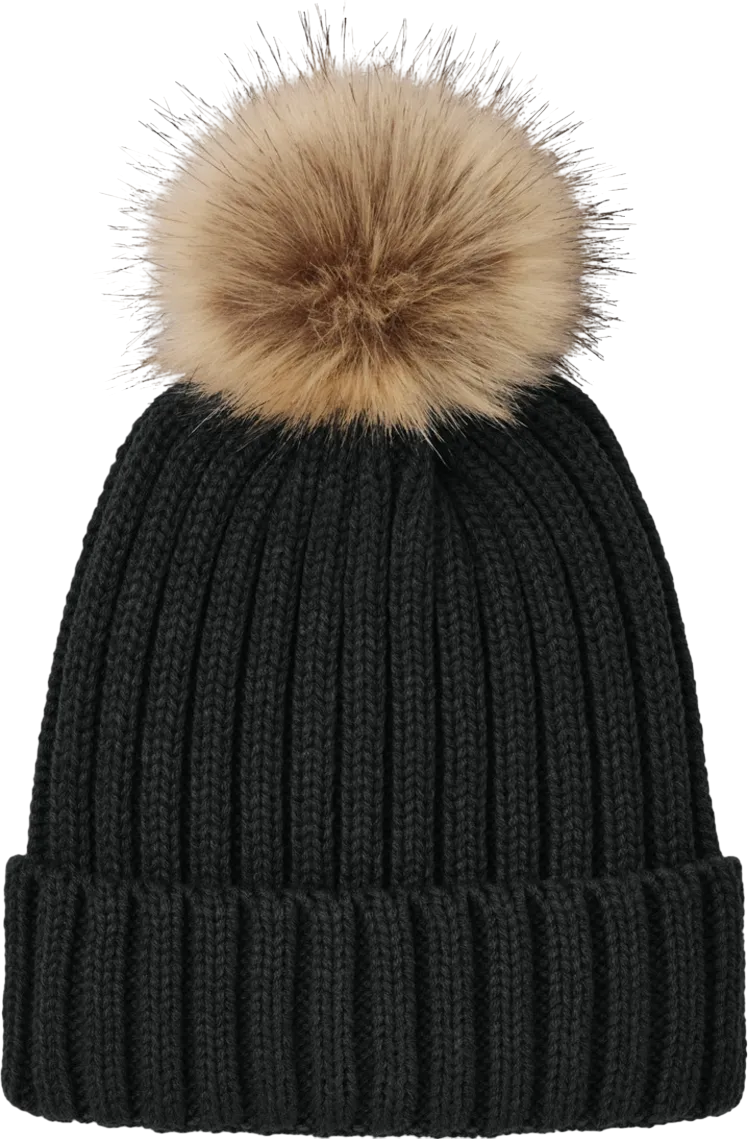 Faux Fur Pom Beanie
