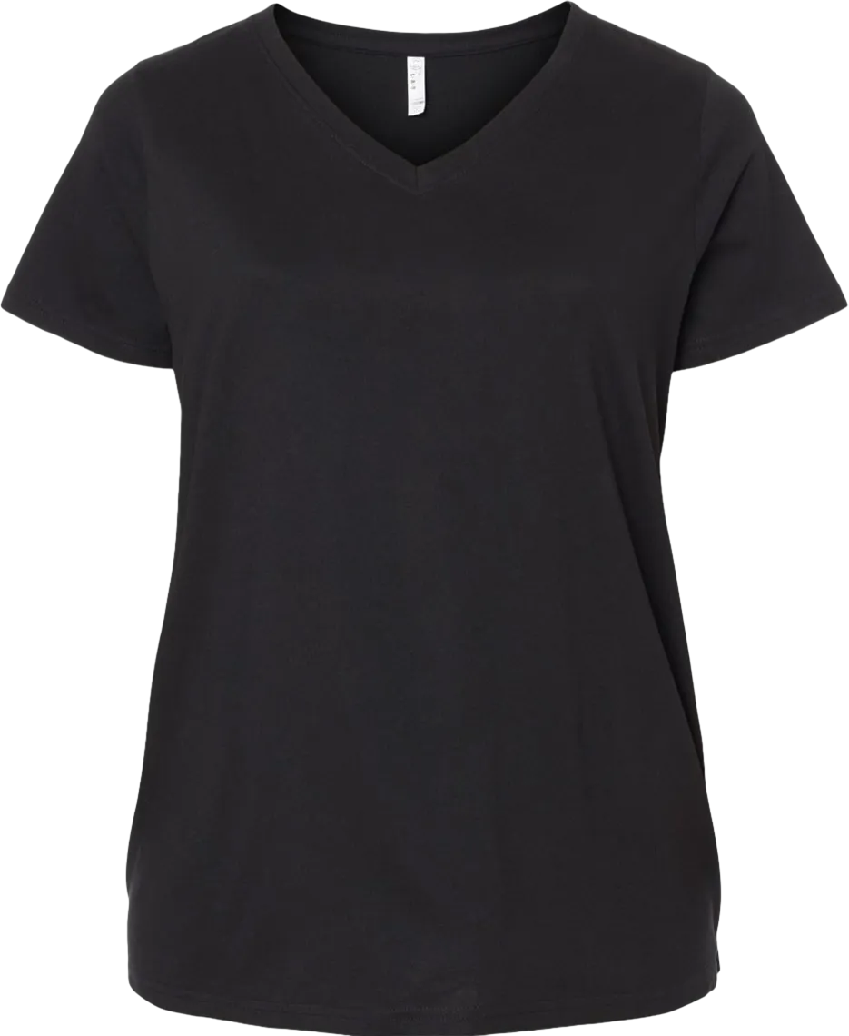 Curvy Collection Women's Fine Jersey V-Neck Tee
