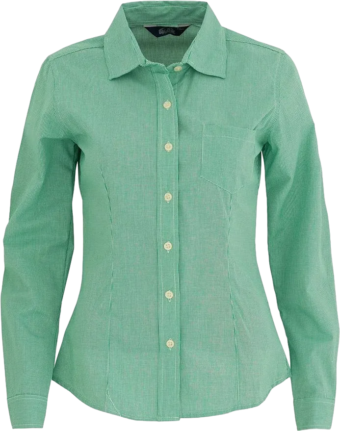 Women's Microcheck Long Sleeve Blouse