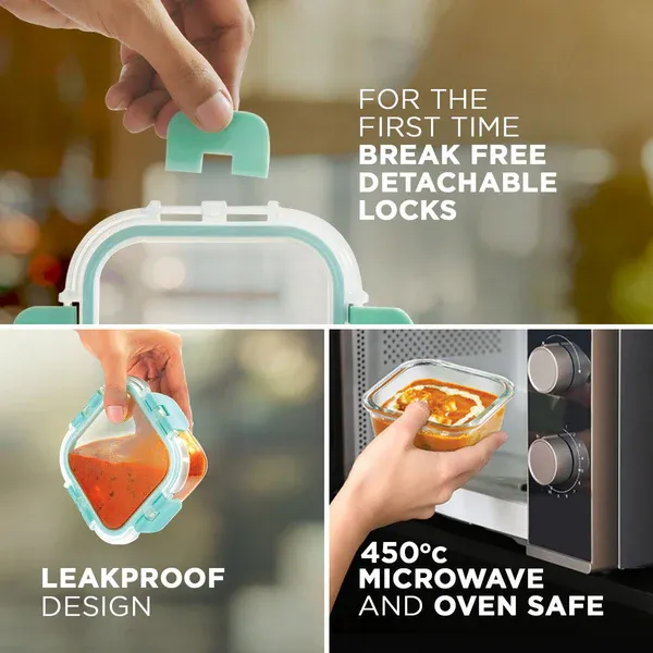310ml x 2 Allo FoodSafe Microwave Oven Safe Glass Lunch box