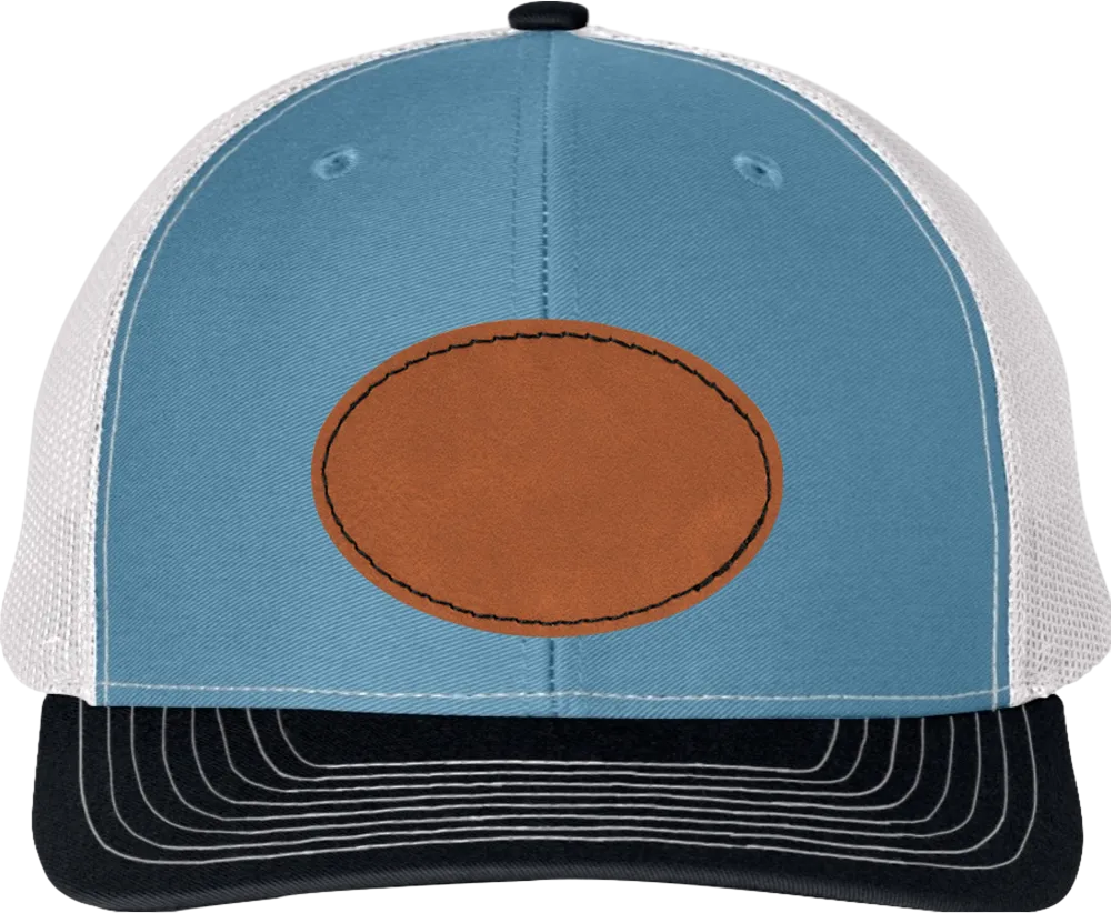 Snapback Trucker Cap with Oval Leatherette Patch