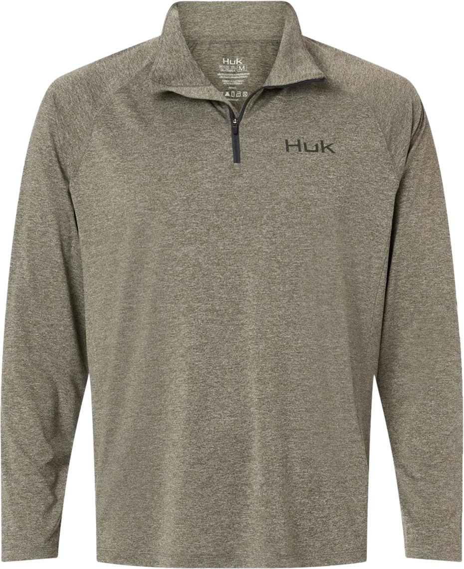 HUK Men's Airweight Heather Quarter-Zip Pullover