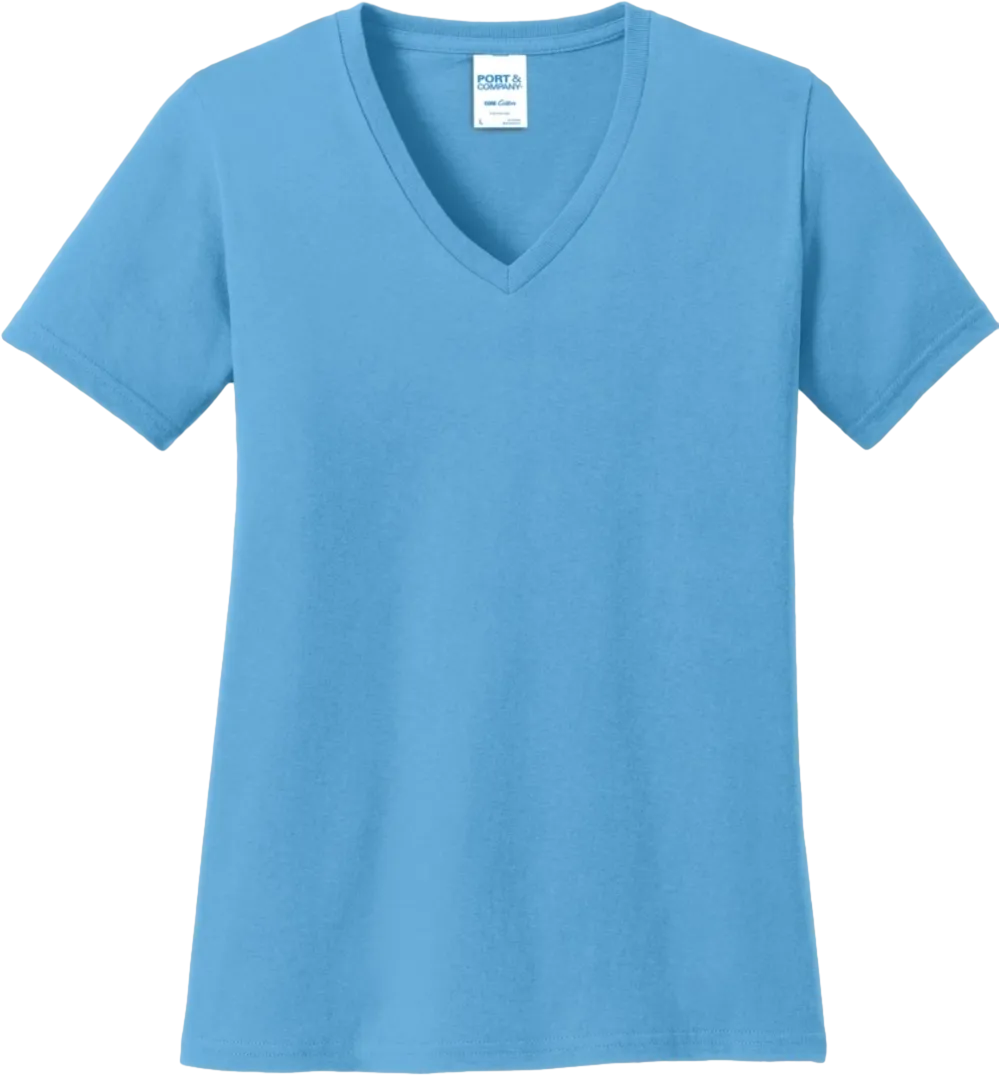 Ladies Core Cotton V-Neck Tee