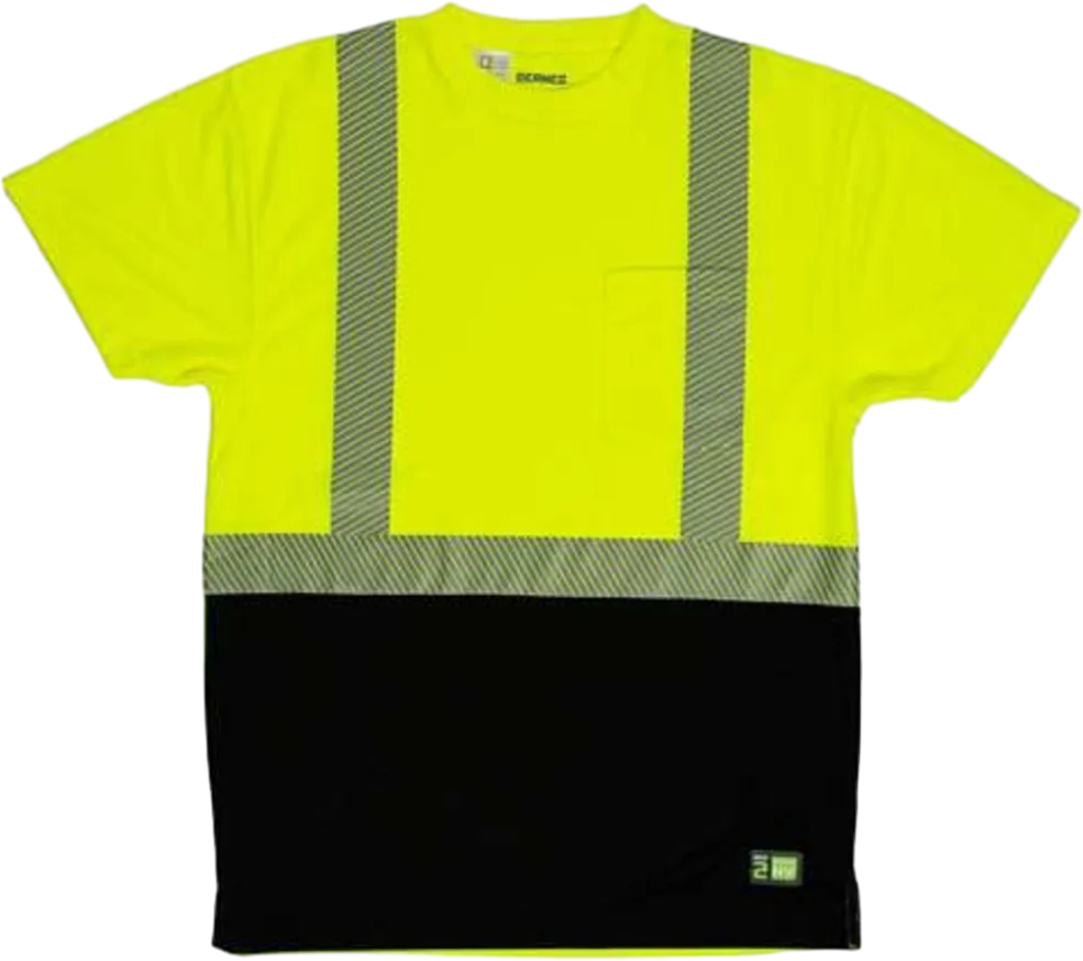 Unisex Hi-Vis Class 2 Color Blocked Pocket T-Shirt