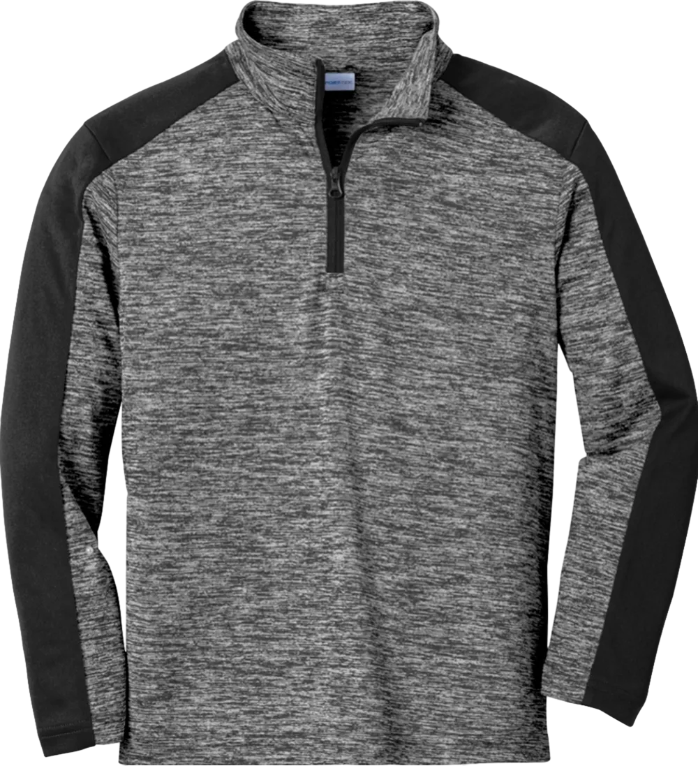 Youth PosiCharge Electric Heather Colorblock 1/4-Zip Pullover