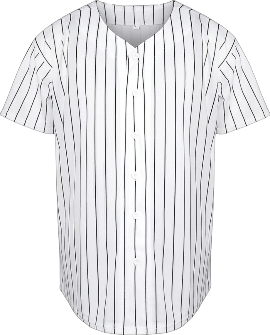 Pinstripe Full Button Baseball Jersey