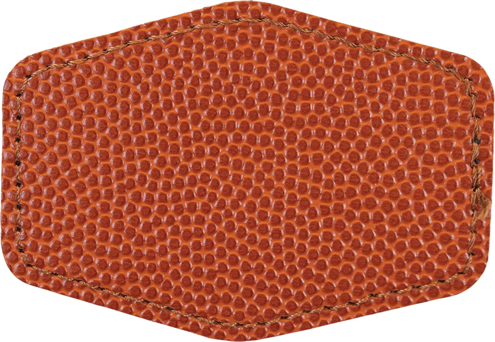 3" x 2" Hex Leatherette Patch with Heat Seal Backing