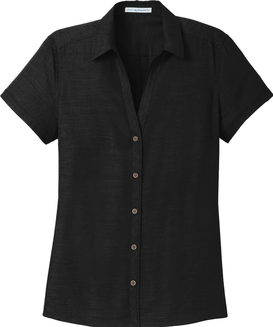 Ladies Textured Camp Shirt