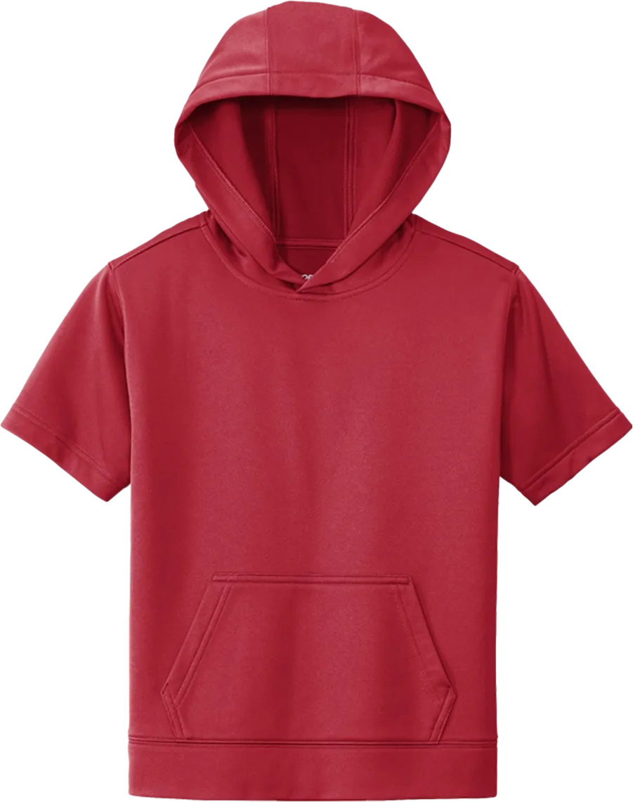 Youth Sport-Wick Fleece Short Sleeve Hooded Pullover