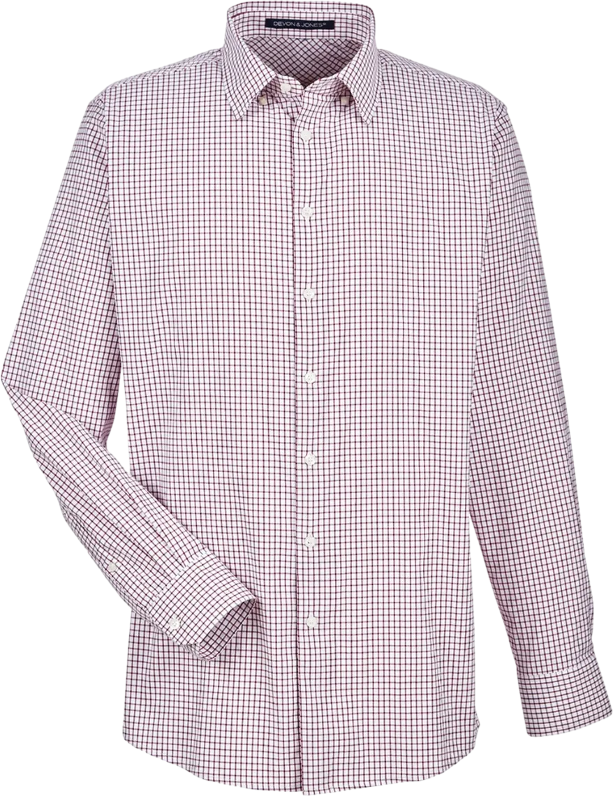 CrownLux Performance Men's Micro Windowpane Shirt