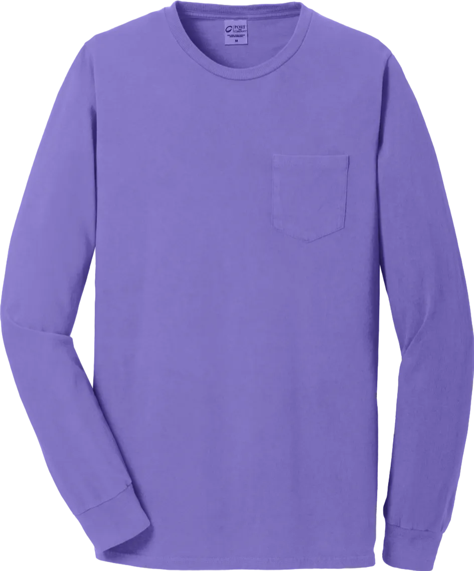 Garment-Dyed Long Sleeve Pocket Tee