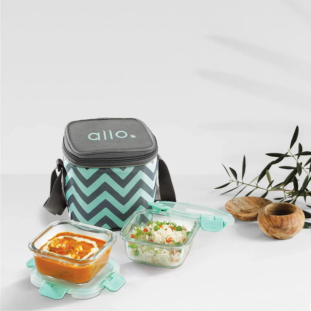 310ml x 2 Allo FoodSafe Microwave Oven Safe Glass Lunch box